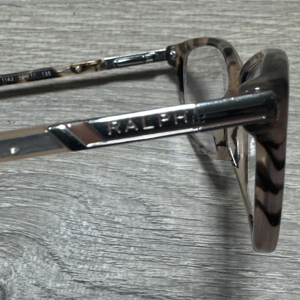 Ralph Lauren Beige and Brown Tortoise Rectangular Glasses